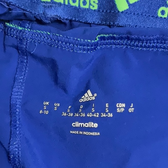 Adidas Blue and Green Running Shorts - Picture 3 of 4
